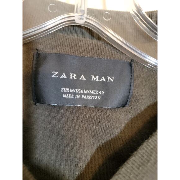 Zara Man Full Zip Bomber Jacket Streetwear Casual Trendy Gray Size Medium - Picture 3 of 6